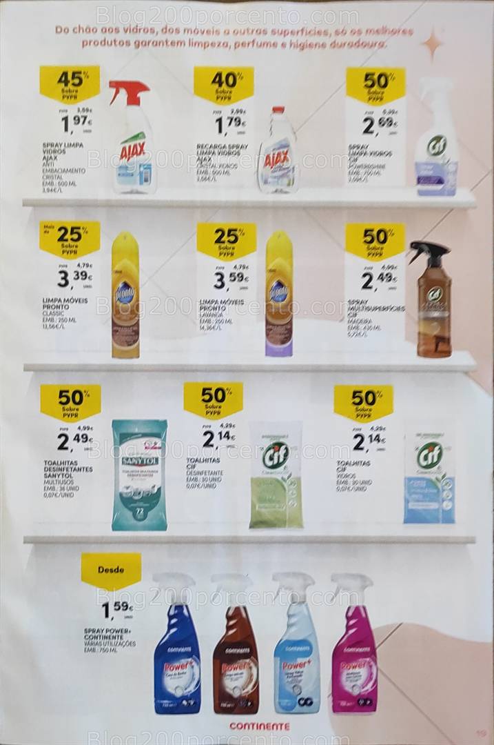 Antevisão Folheto CONTINENTE Limpeza Promoções de 13 a 25 maio