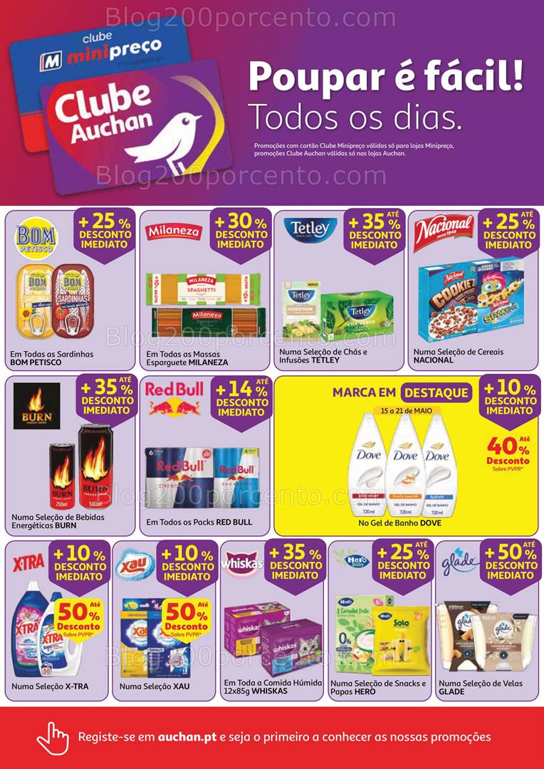 Antevisão Folheto MINIPREÇO - AUCHAN Promoções de 15 a 21 maio