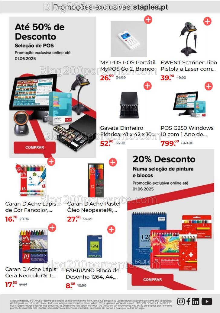 Antevisão Folheto STAPLES Promoções até 1 de junho all