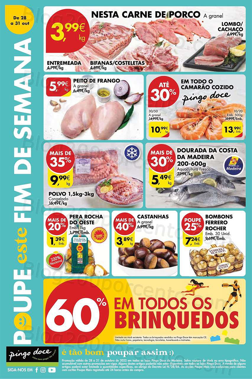 Antevisão Folheto PINGO DOCE Madeira Fim de Semana 28 a 31 outubro