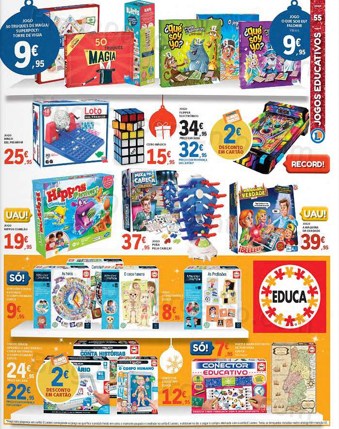 Antevisão Folheto E-LECLERC Brinquedos e Ofertas de Natal Promoções de 8 novembro a 8 dezembro