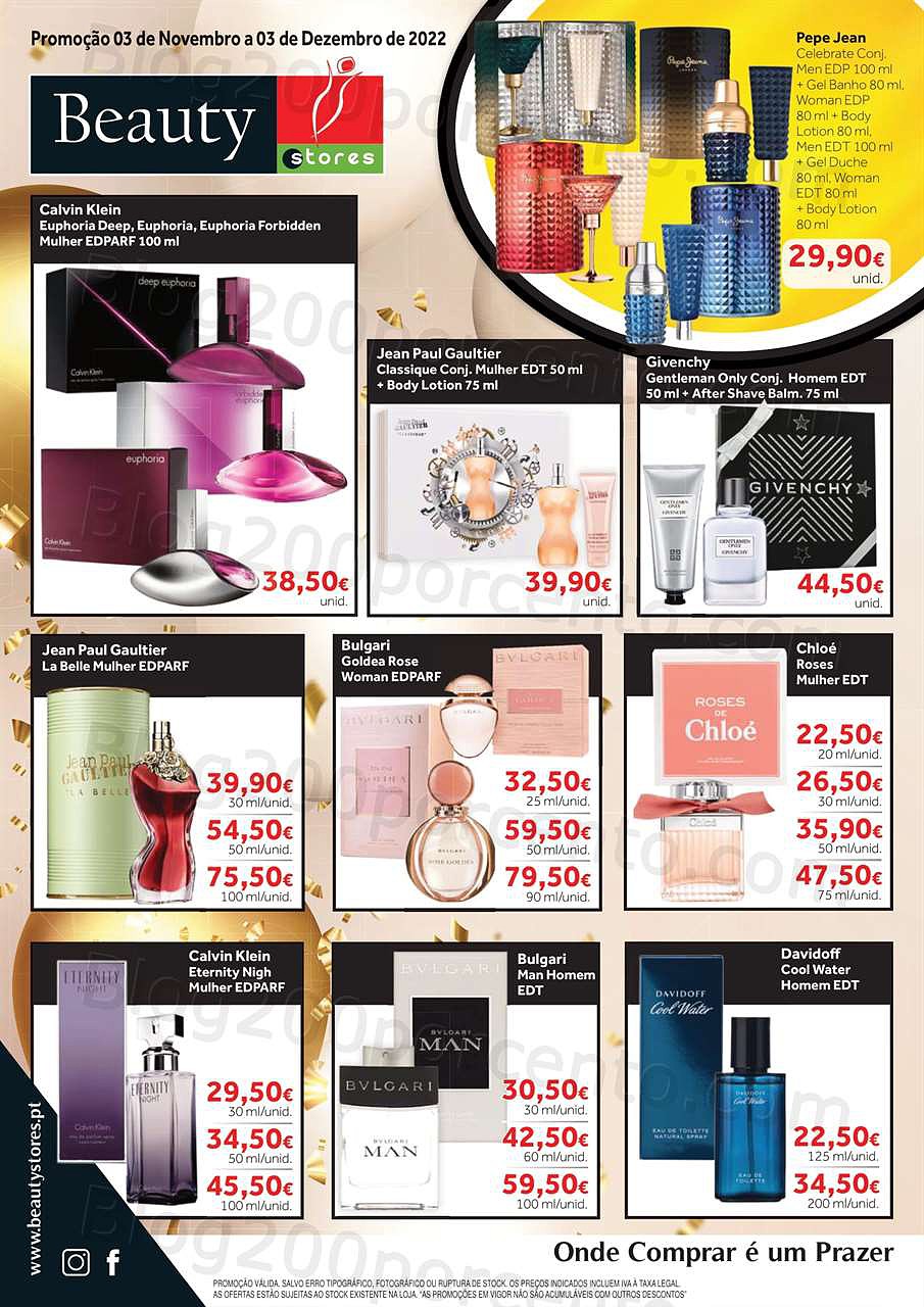 Antevisão Folheto BEAUTY STORES Alta Perfumaria Promoções até 3 dezembro