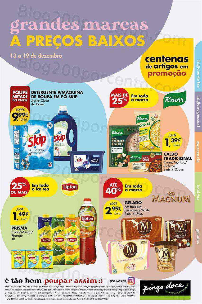 Antevisão Folheto PINGO DOCE Extra Grandes Marcas Promoções de 13 a 19 dezembro