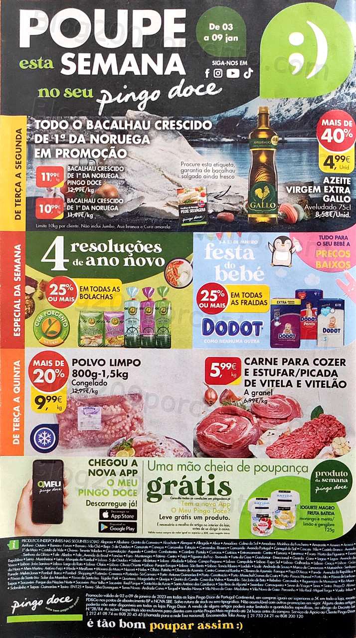pingo doce, Folheto Pingo Doce Promoções de 3 a 9 janeiro