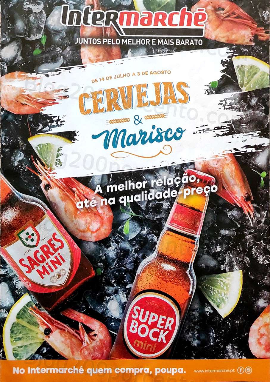 Antevisão Folheto INTERMARCHÉ Super Cervejas e Mariscos 14 julho a 3 agosto
