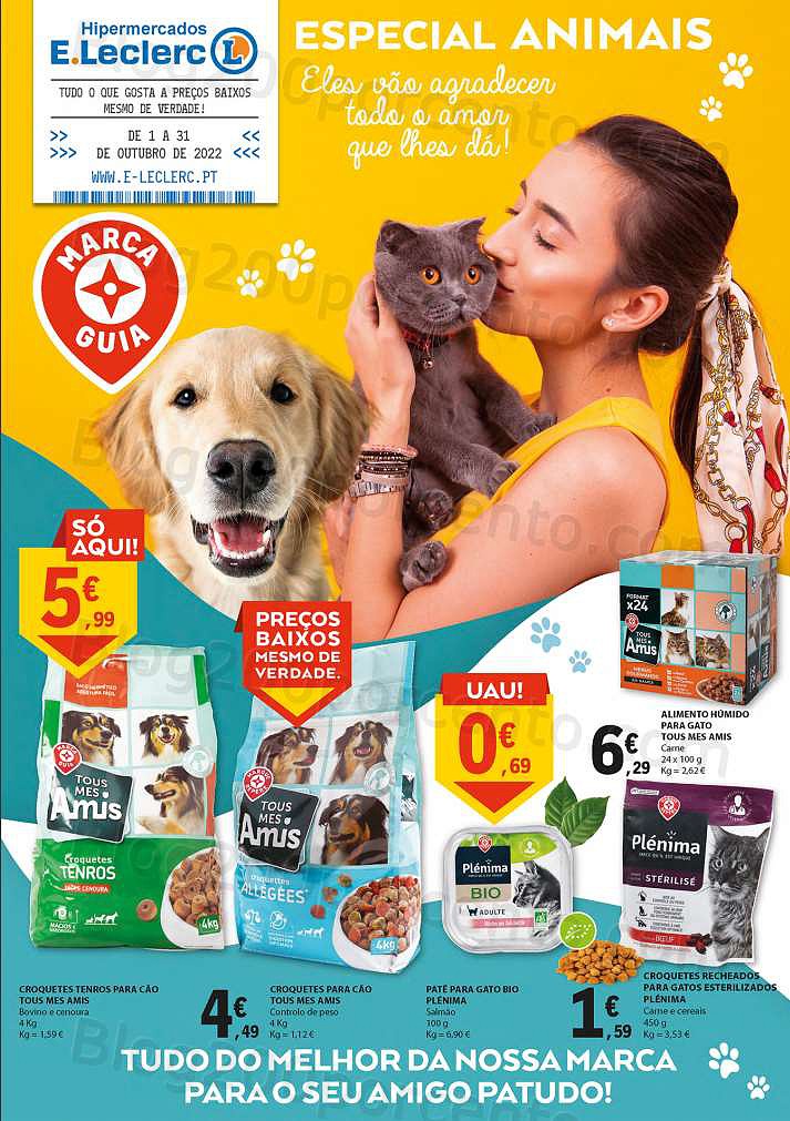 Antevisão Folheto E-LECLERC Especial Pets Promoções de 1 a 31 outubro