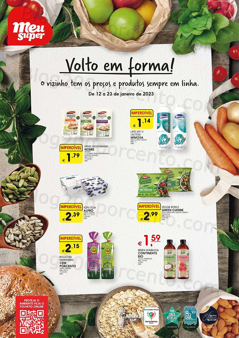 Antevisão Folheto MEU SUPER Especial Alimentação Saudável Promoções de 12 a 23 janeiro