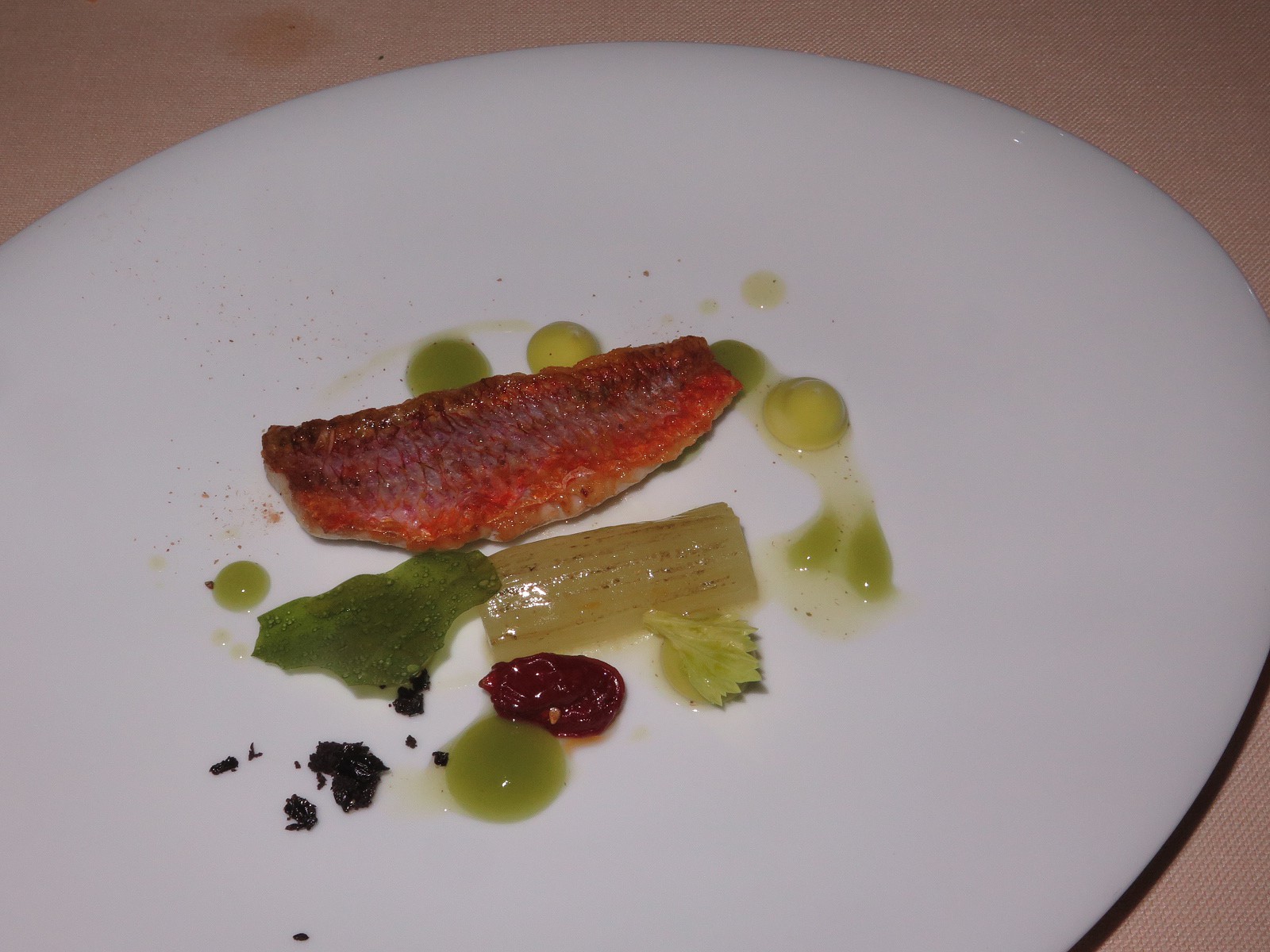 Red mullet with celery and caper sauce