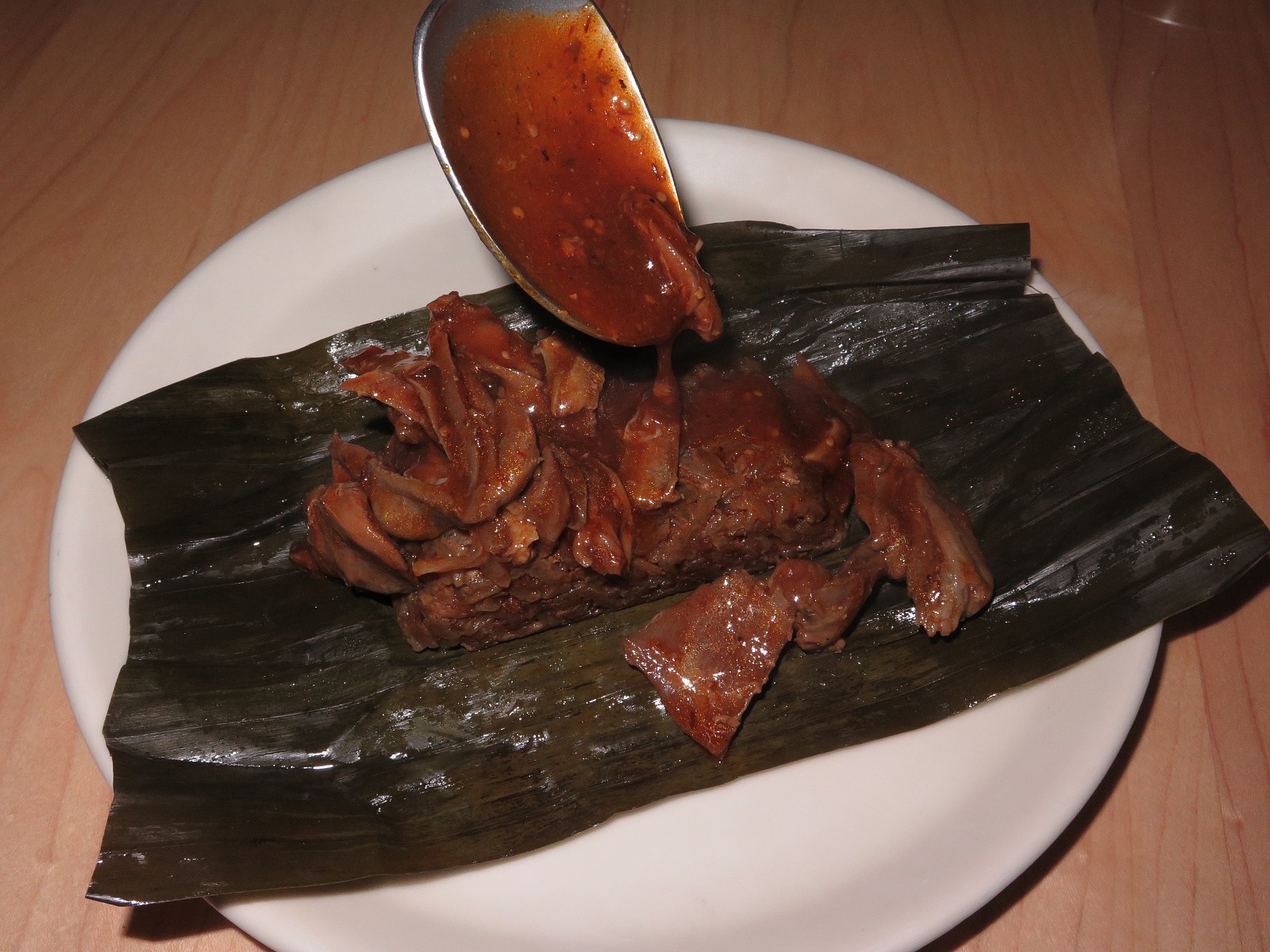 Sticky Rice Tamal with Red Chile Duck